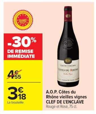 A.O.P. Côtes du Rhône vieilles vignes CLEF DE L'ENCLAVE