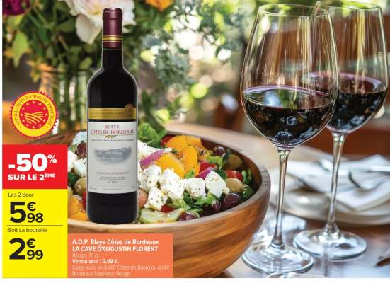 A.O.P. Blaye Côtes de Bordeaux LA CAVE D'AUGUSTIN FLORENT