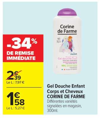 Gel Douche Enfant Corps et Cheveux CORINE DE FARME