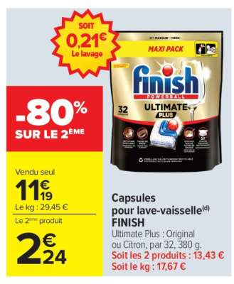 Capsules pour lave-vaisselle FINISH