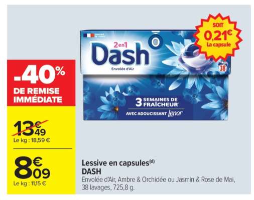 Lessive en capsules DASH