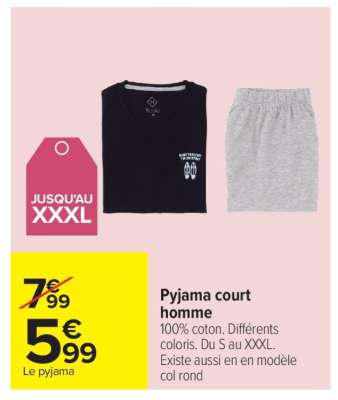 Pyjama court homme