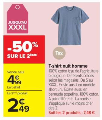 T-shirt nuit homme