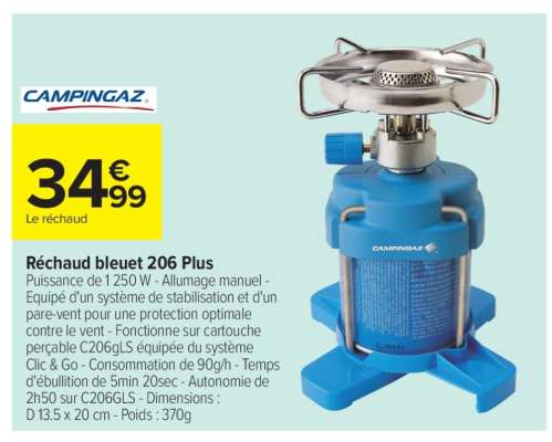 Réchaud bleuet 206 Plus