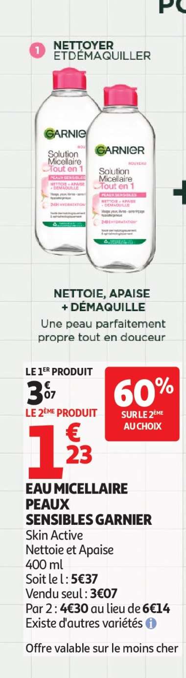 EAU MICELLAIRE PEAUX SENSIBLES GARNIER