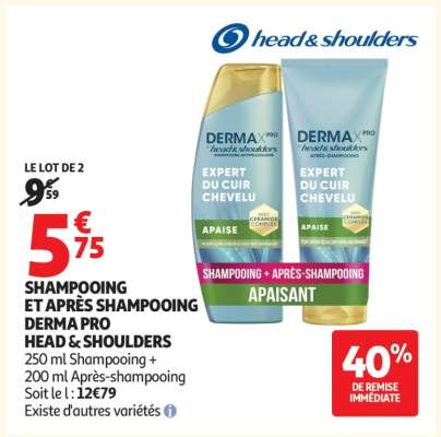 SHAMPOOING ET APRÈS SHAMPOOING DERMA PRO HEAD & SHOULDERS