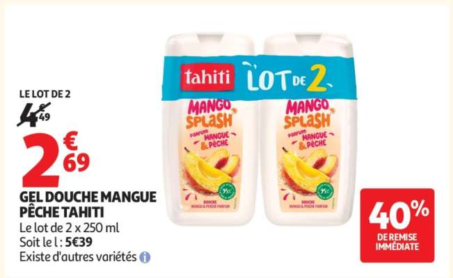 GEL DOUCHE MANGUE PÊCHE TAHITI