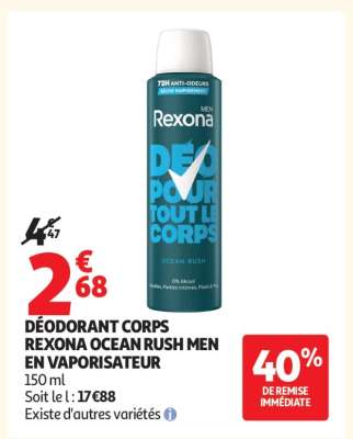 DÉODORANT CORPS REXONA OCEAN RUSH MEN EN VAPORISATEUR