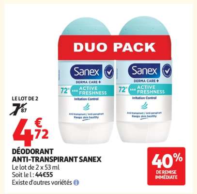 DÉODORANT ANTI-TRANSPIRANT SANEX