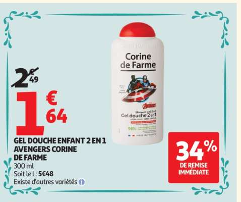 GEL DOUCHE ENFANT 2 EN 1 AVENGERS CORINE DE FARME