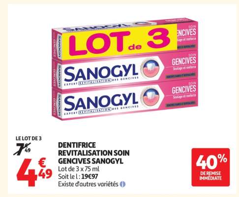 DENTIFRICE REVITALISATION SOIN GENCIVES SANOGYL