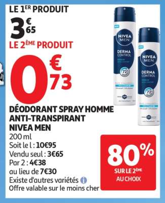 DÉODORANT SPRAY HOMME ANTI-TRANSPIRANT NIVEA MEN