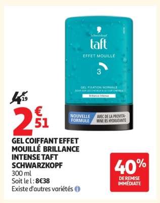 GEL COIFFANT EFFET MOUILLÉ BRILLANCE INTENSE TAFT SCHWARZKOPF