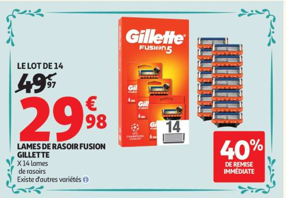 LAMES DE RASOIR FUSION GILLETTE