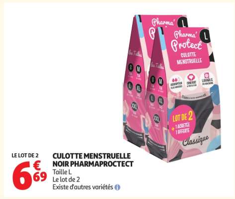 CULOTTE MENSTRUELLE NOIR PHARMAPROTECT