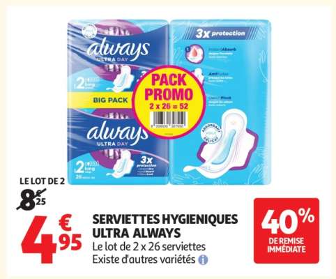 SERVIETTES HYGIENIQUES ULTRA ALWAYS