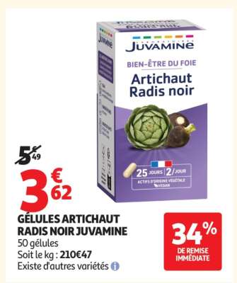 GÉLULES ARTICHAUT RADIS NOIR JUVAMINE