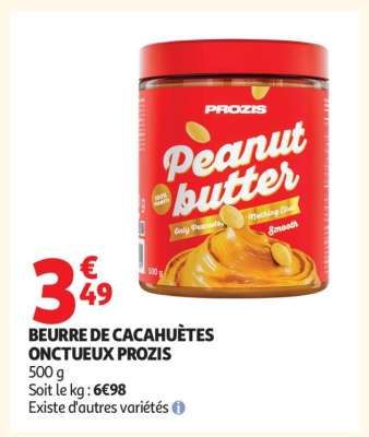 BEURRE DE CACAHUÈTES ONCTUEUX PROZIS