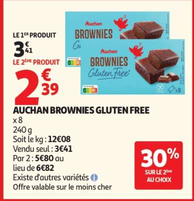 AUCHAN BROWNIES GLUTEN FREE