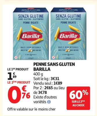 Penne Sans Gluten Barilla