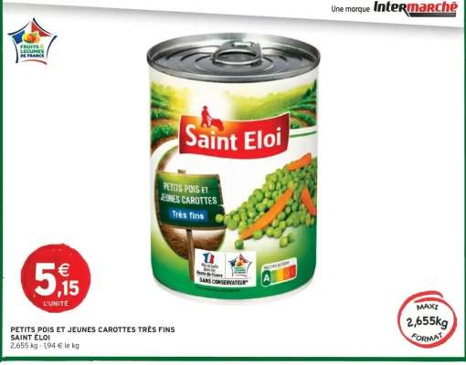 PETITS POIS ET JEUNES CAROTTES TRÈS FINS SAINT ÉLOI