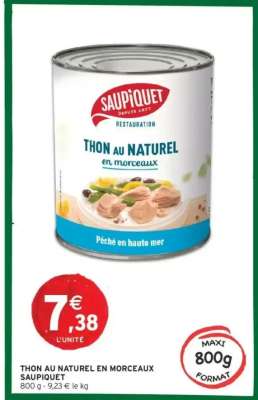 THON AU NATUREL EN MORCEAUX SAUPIQUET