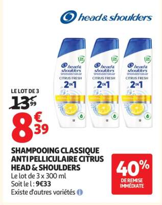 Shampooing Classique Anti Pelliculaire Citrus Head & Shoulders