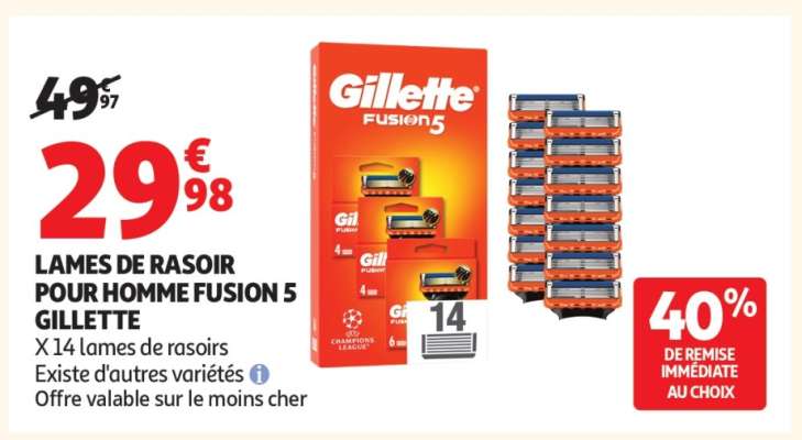 LAMES DE RASOIR POUR HOMME FUSION 5 GILLETTE