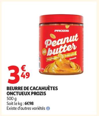 BEURRE DE CACAHUÈTES ONCTUEUX PROZIS