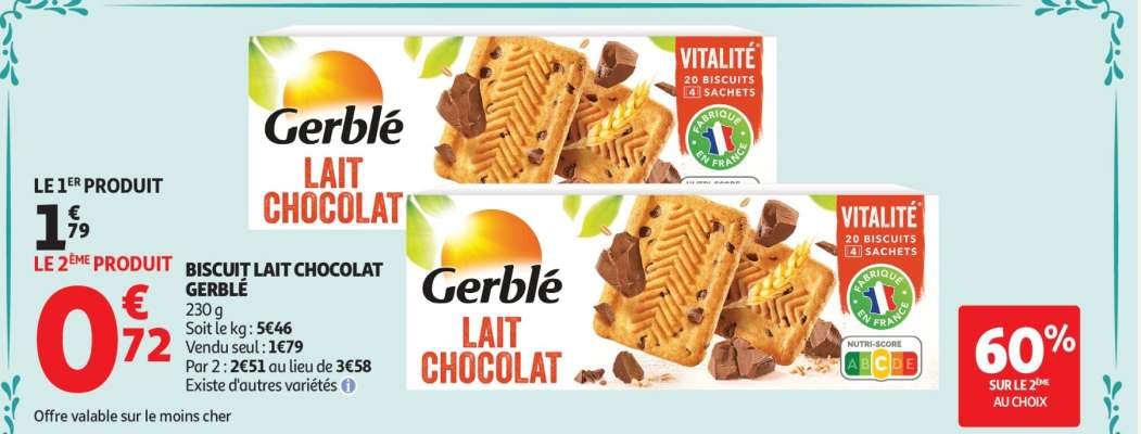 BISCUIT LAIT CHOCOLAT GERBLE