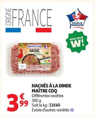 HACHÉS À LA DINDE MAÎTRE COQ
