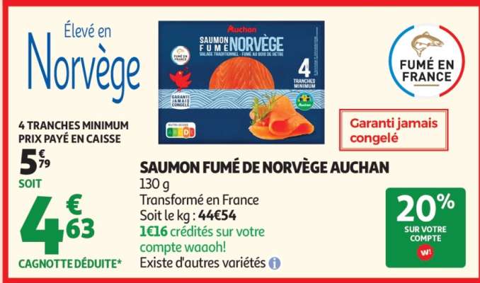 Saumon Fumé De Norvège Auchan