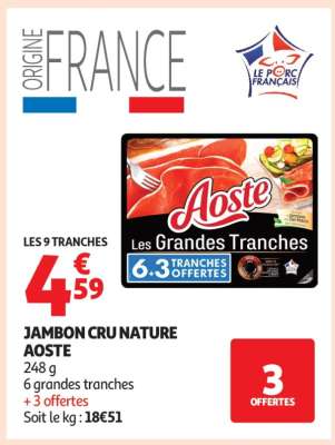 JAMBON CRU NATURE AOSTE