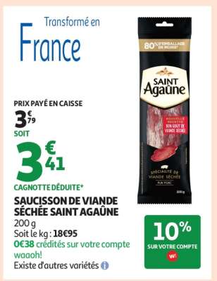 SAUCISSON DE VIANDE SÉCHÉE SAINT AGAÛNE