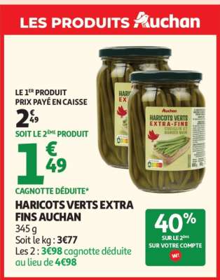 Haricots Verts Extra Fins Auchan