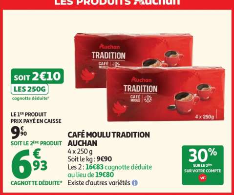 Café Moulu Tradition Auchan
