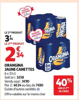 ORANGINA JAUNE CANETTES