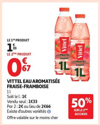VITTEL EAU AROMATISÉE FRAISE-FRAMBOISE