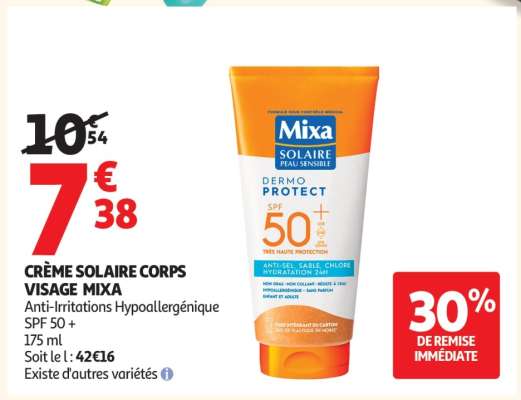 CRÈME SOLAIRE CORPS VISAGE MIXA