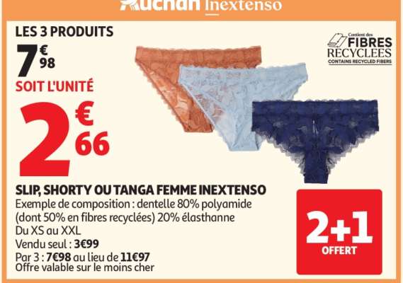 Slip, Shorty Ou Tanga Femme Inextenso
