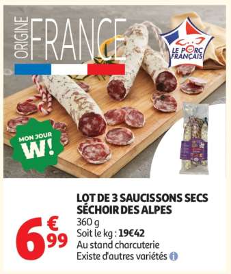 Lot De 3 Saucissons Secs Sechoir Des Alpes