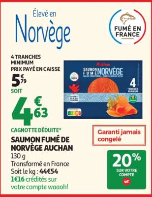 Saumon Fumé De Norvège Auchan