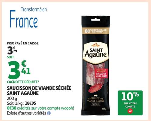 SAUCISSON DE VIANDE SÉCHÉE SAINT AGAÛNE