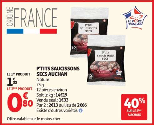 P'tits Saucissons Secs Auchan
