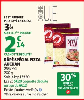 Râpé Spécial Pizza Auchan