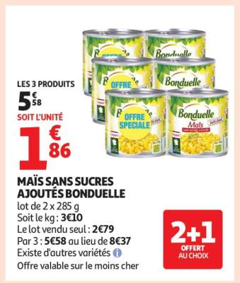 Maïs Sans Sucres Ajoutés Bonduelle