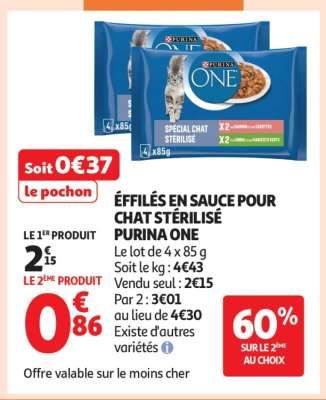 ÉFFILÉS EN SAUCE POUR CHAT STÉRILISÉ PURINA ONE