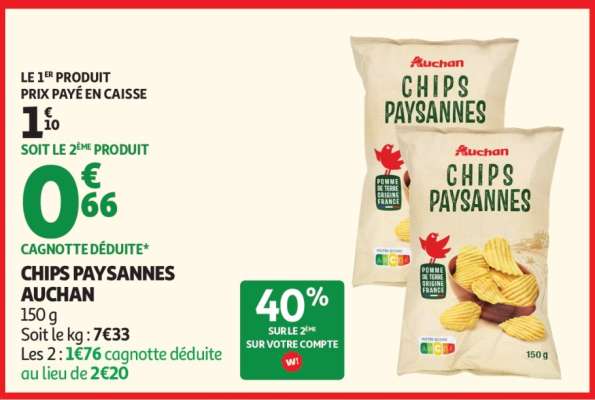 CHIPS PAYSANNES AUCHAN