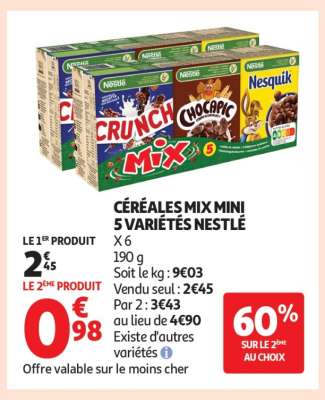 CÉRÉALES MIX MINI 5 VARIÉTÉS NESTLÉ