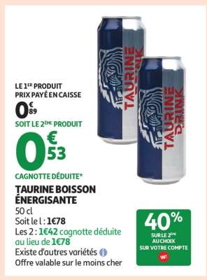 TAURINE BOISSON ÉNERGISANTE